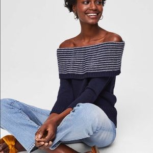 Loft Textured Off Shoulder 3/4 Sleeve Sweater